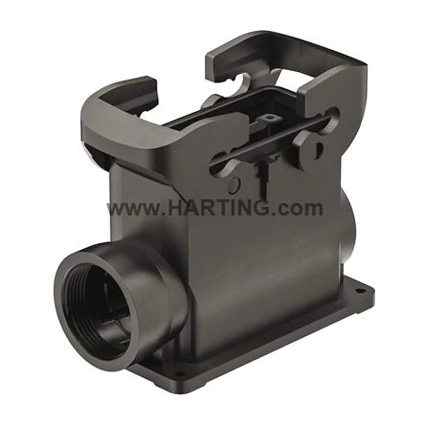 Produktfoto 1 von 19430160233 Harting Han ECO 16B Sockelgehäuse ohne Kabelverschraubung, 1xM40 seitlicher Kabelabgang, mit 2 Querbügeln