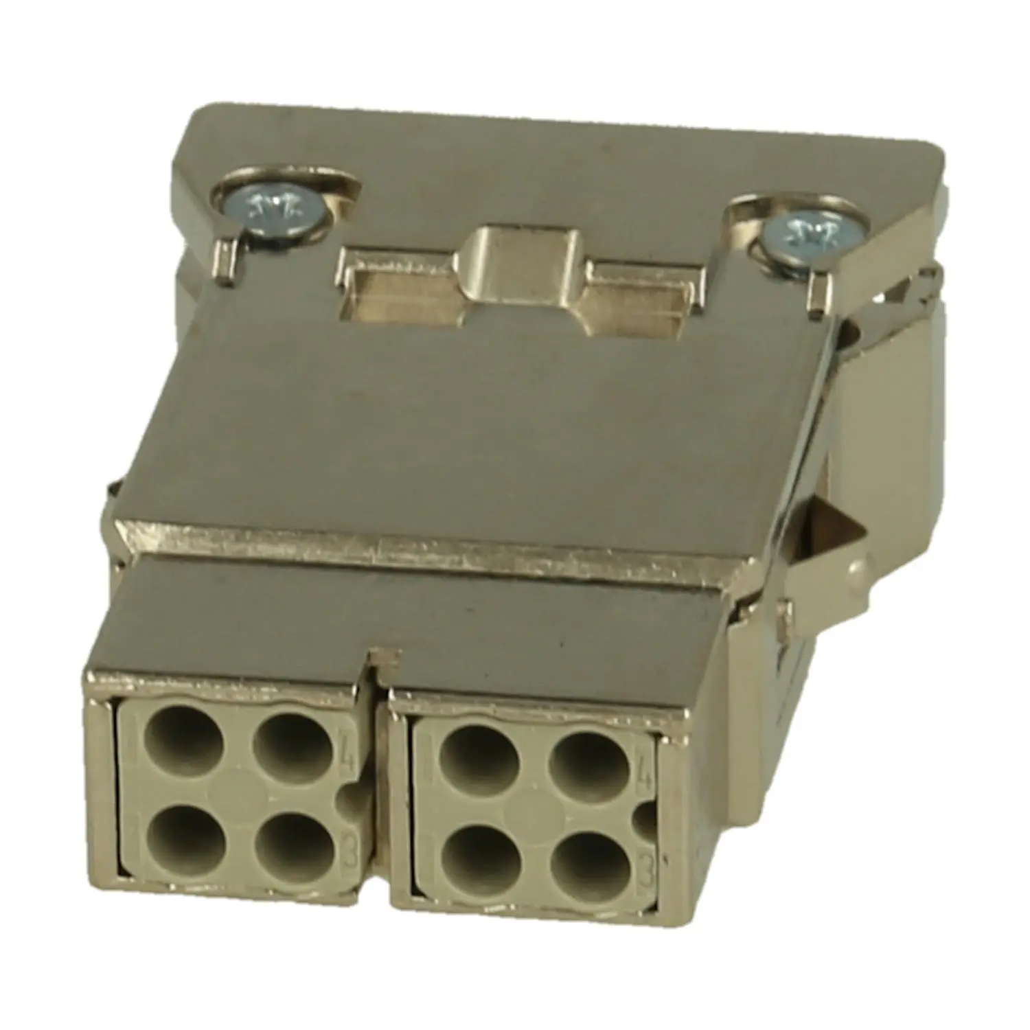 Produktfoto 1 von 09142083117 HARTING Han HMC MegaBit Modul für 2 Kabel + Schirm GND Buchseneinsatz (F) Crimpanschluss, 8-polig+Schirmung 50V, 10A