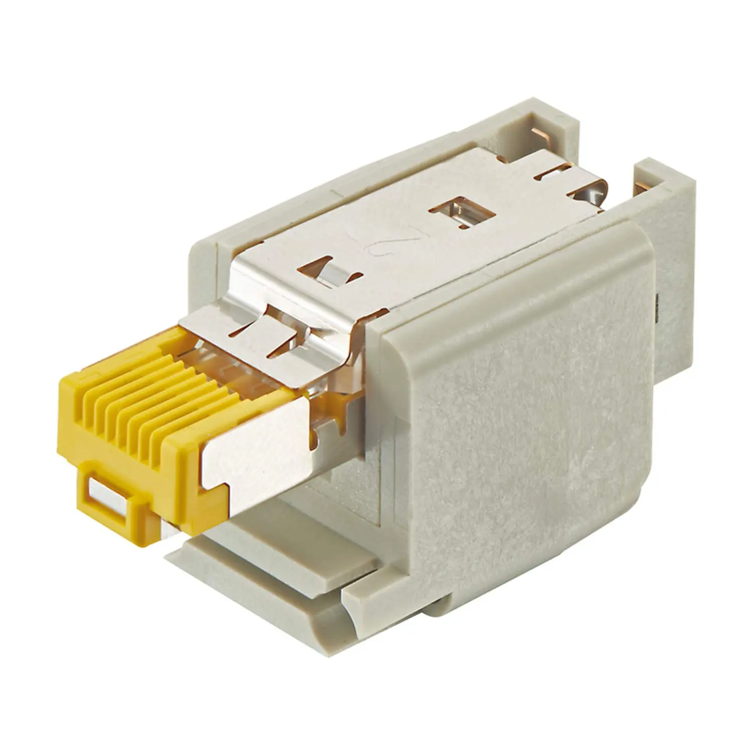 Produktfoto 1 von 09120033015 HARTING Han-Brid RJ45 C Kat 6 Stifteinsatz (M) Schneidklemmanschluss (IDC-Kontakte), 10-polig 2/8 24V, 10A