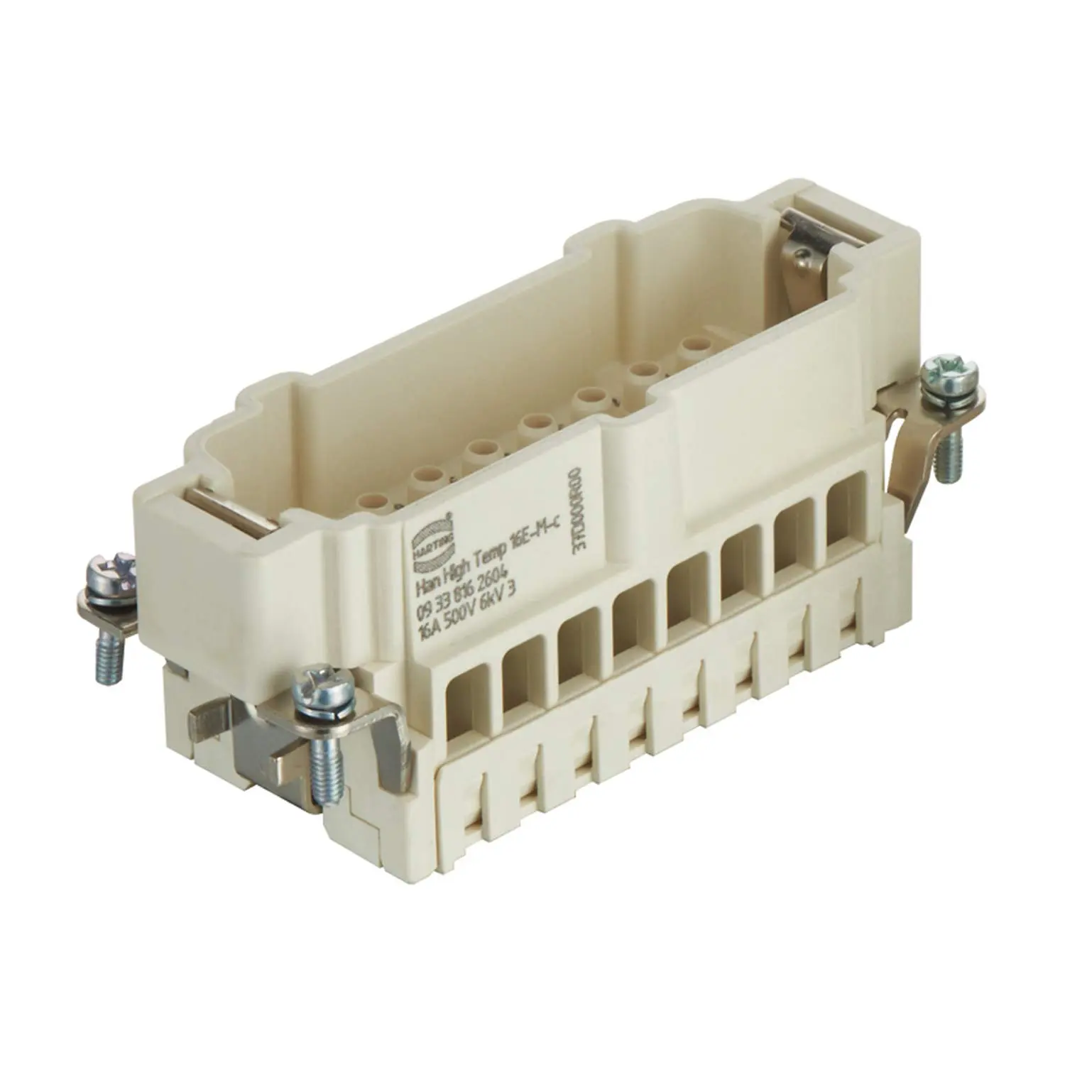 Produktfoto 1 von 09338162604 HARTING Han High Temp 16E Stifteinsatz (M) Crimpanschluss, 16-polig+PE 500V, 16A