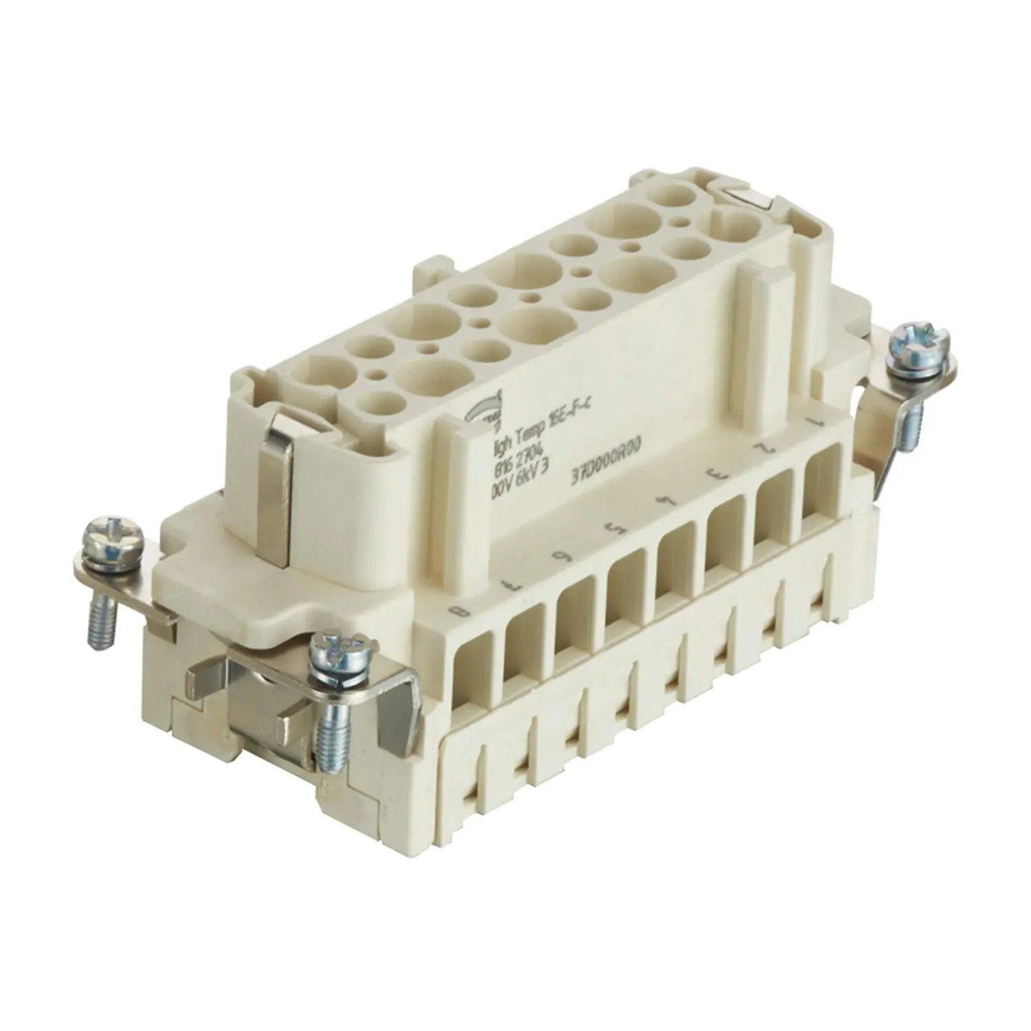 Produktfoto 1 von 09338162704 HARTING Han High Temp 16E Buchseneinsatz (F) Crimpanschluss, 16-polig+PE 500V, 16A