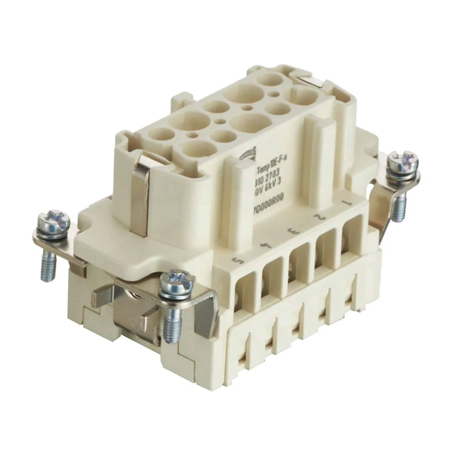 Produktfoto 1 von 09338102703 HARTING Han High Temp 10E Buchseneinsatz (F) Schraubanschluss, 10-polig+PE 500V, 16A