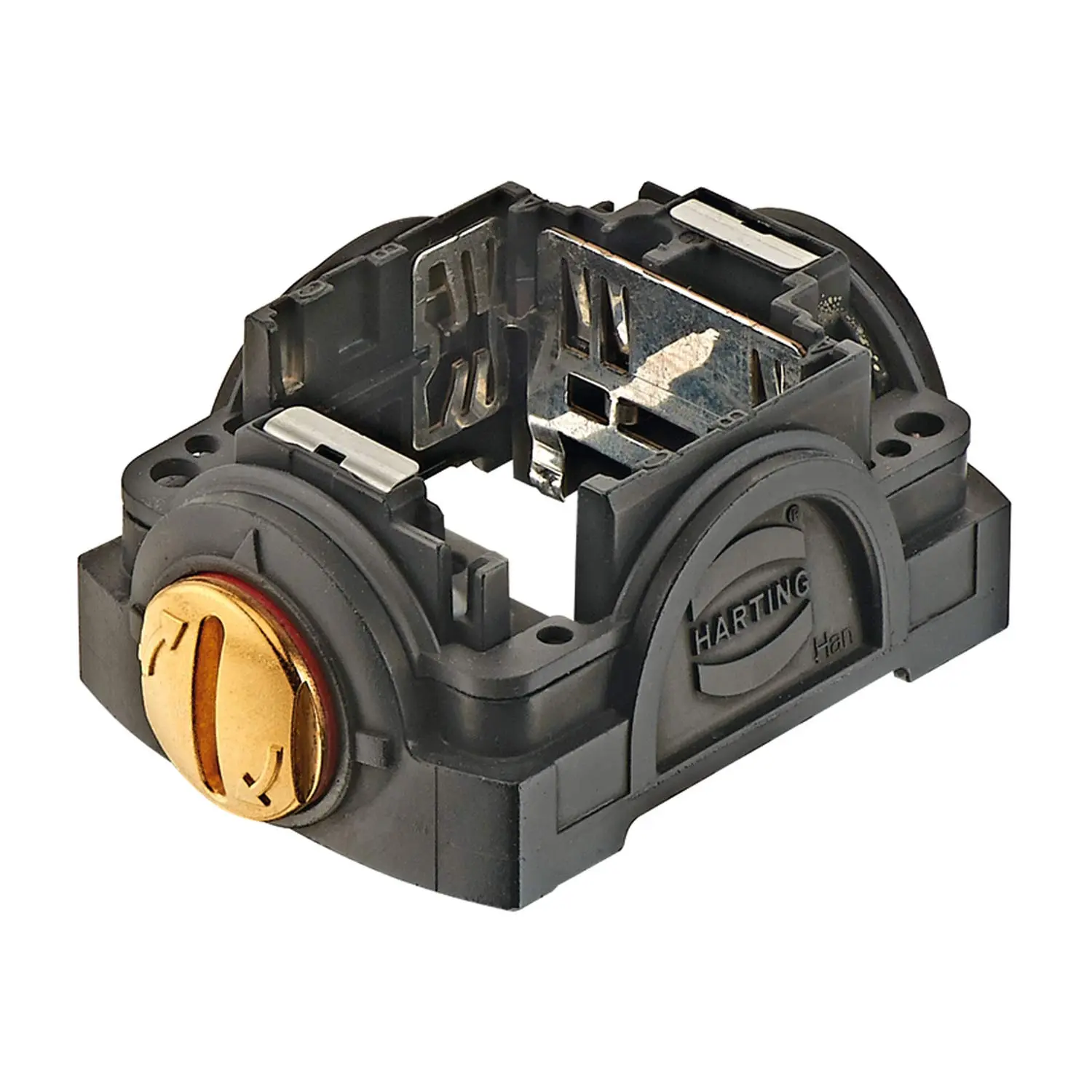 Produktfoto 1 von 11133000110 HARTING Han-Yellock 30 Outdoor Trägergehäuse Druckknopf mit Schlitz Druckknopfverriegelung
