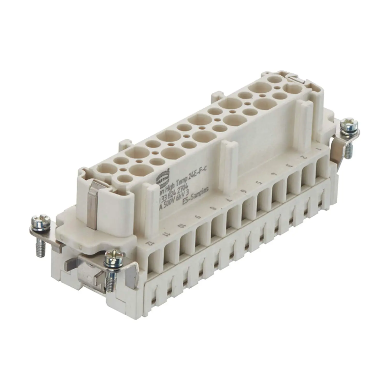 Produktfoto 1 von 09338242704 HARTING Han High Temp 24E Buchseneinsatz (F) Crimpanschluss, 24-polig+PE 500V, 16A