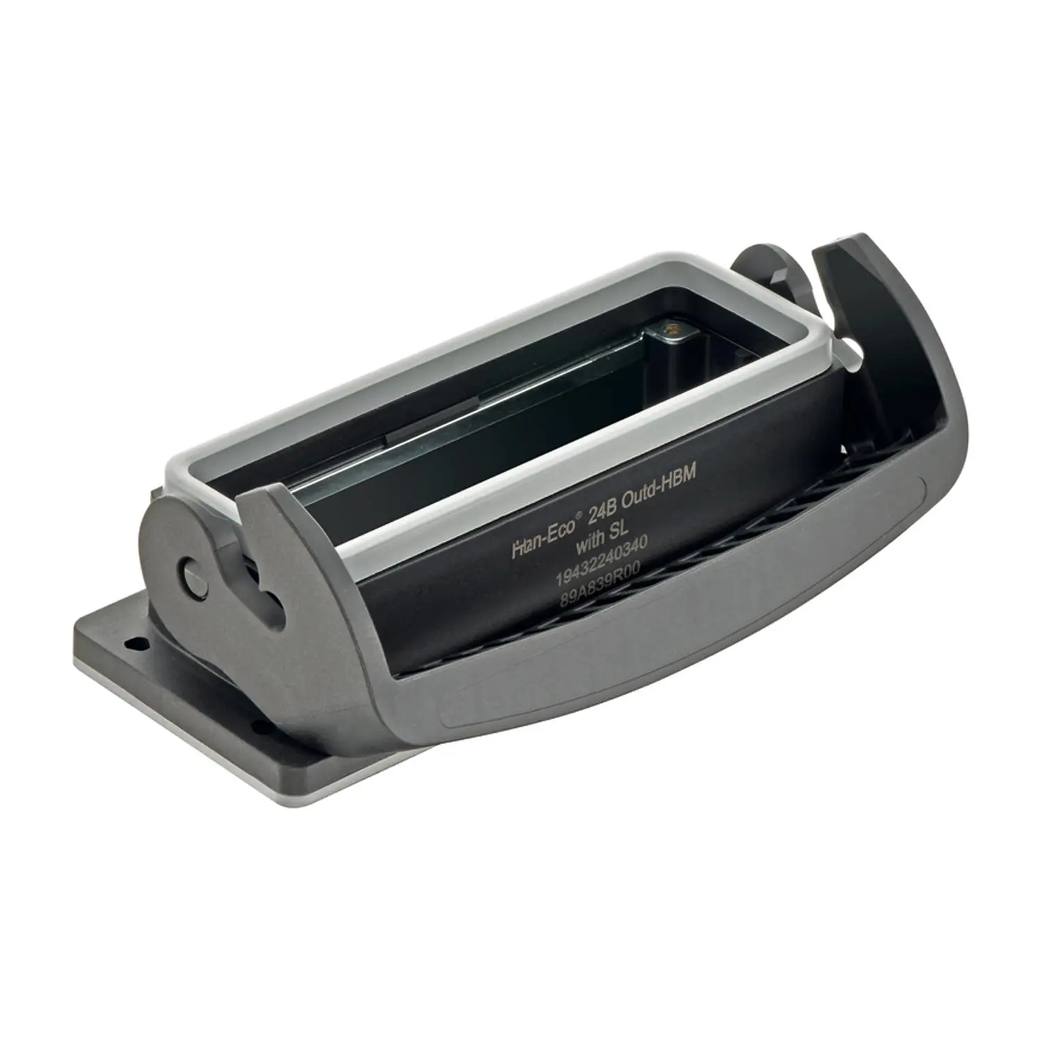 Produktfoto 1 von 19432240340 Harting Han ECO Outdoor 24B Anbaugehäuse mit Halterahmen mit 1 Längsbügel