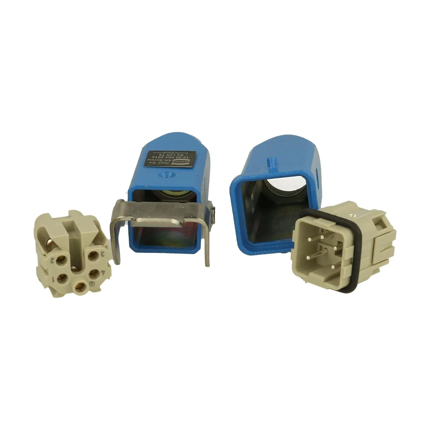 Produktfoto 1 von 10360040012 Harting Han EX Komplettset 4A Kupplungs- und Tüllengehäuse gerade, 1xM20
