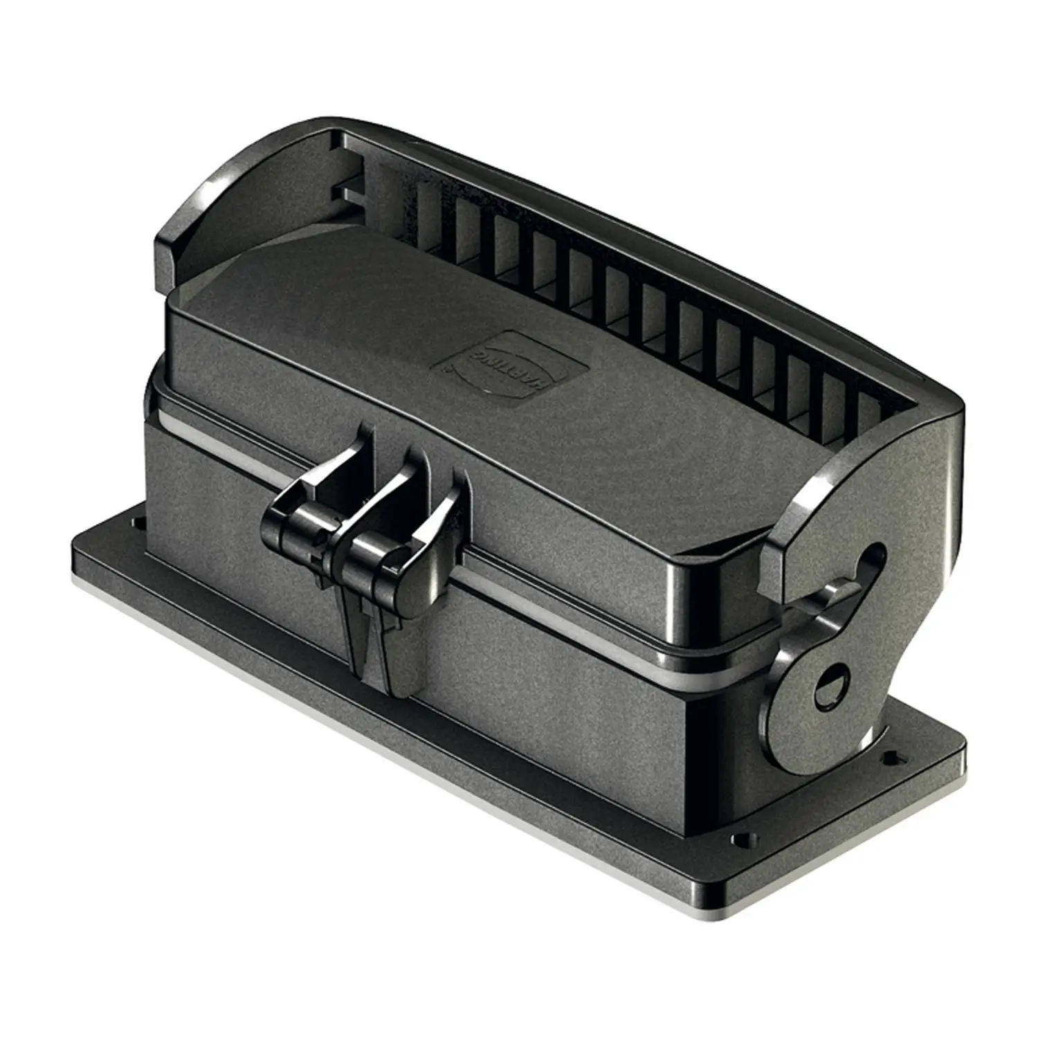 Produktfoto 1 von 19432240341 HARTING Han ECO Outdoor 24B Anbaugehäuse mit Halterahmen mit 1 Längsbügel mit Schutzkappe Kunststoff