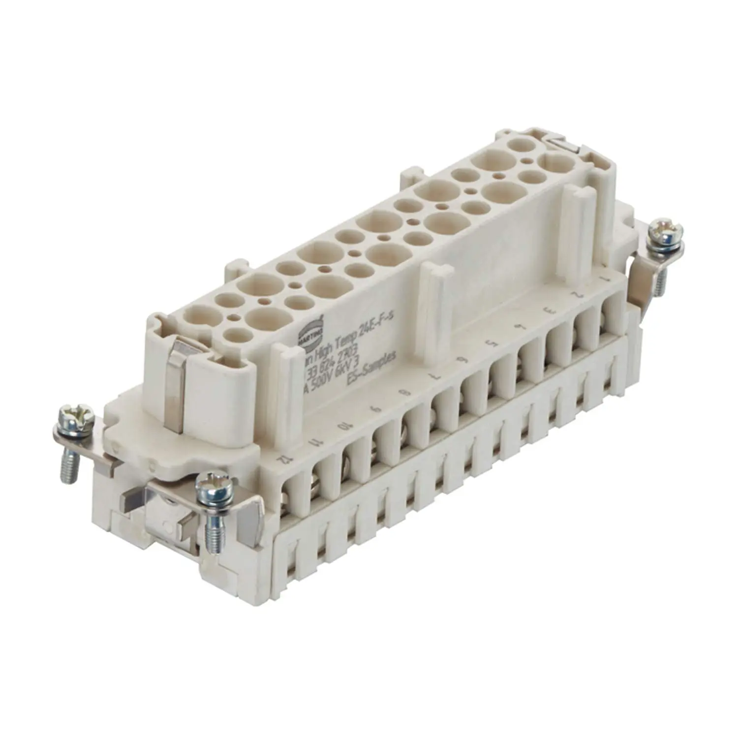 Produktfoto 1 von 09338242703 HARTING Han High Temp 24E Buchseneinsatz (F) Schraubanschluss, 24-polig+PE 500V, 16A