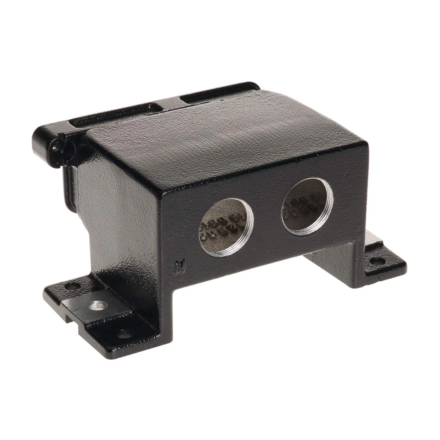 Produktfoto 1 von 19400160922 Harting Han 16HPR Sockelgehäuse horizontrale Ausführung, 2xM32 gerader Kabelabgang, Schraubverriegelung