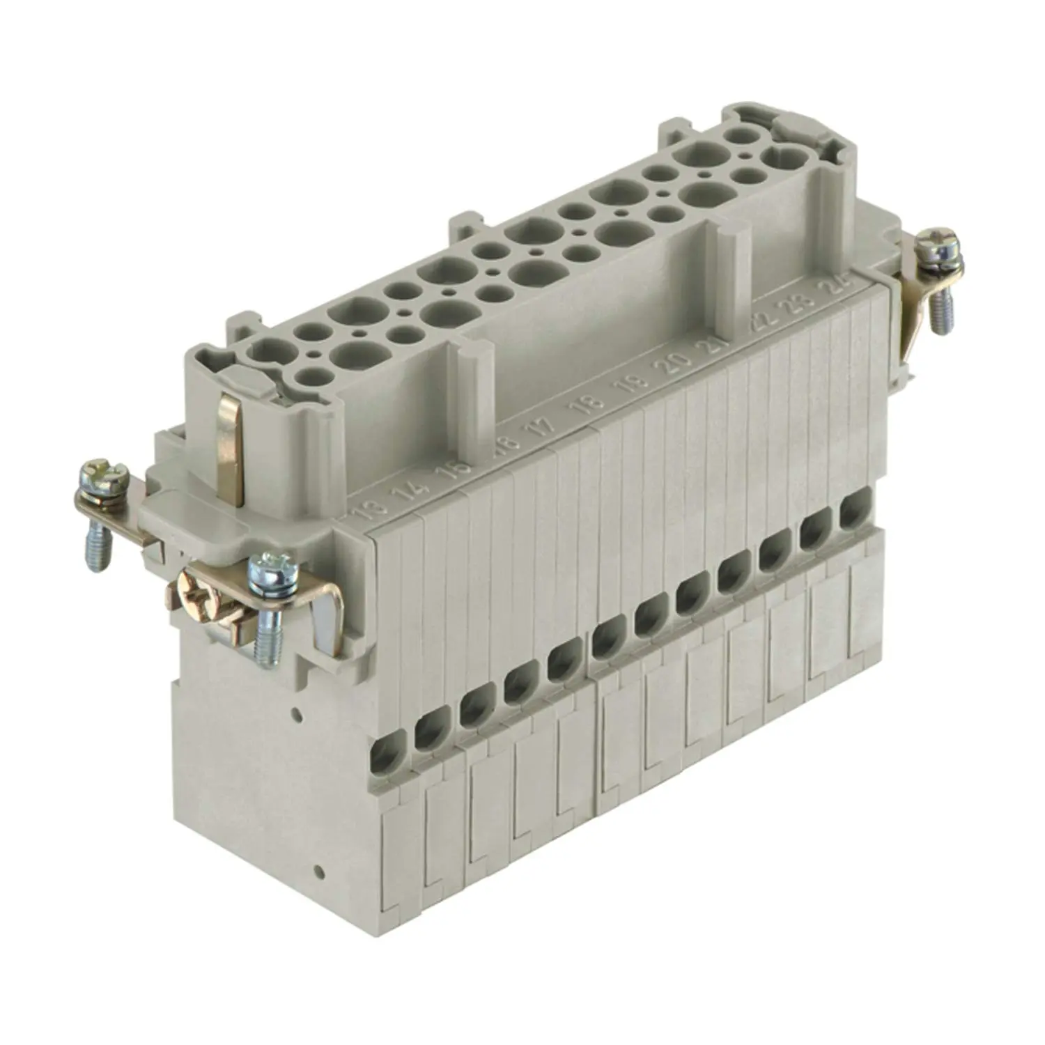 Produktfoto 1 von 09330242758 HARTING Han 24 ESS Schaltkontakt Buchseneinsatz (F) Käfigzugfederanschluss, 24-polig+PE 250V, 16A