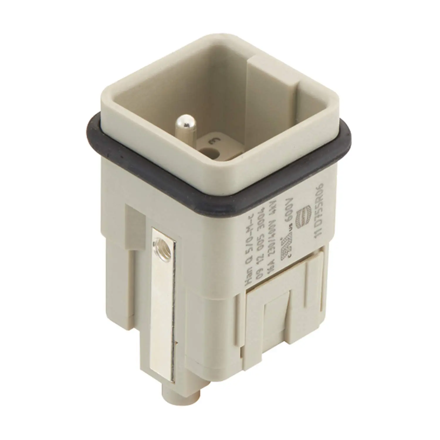 Produktfoto 1 von 09120053004 HARTING Han Q5/0 Stifteinsatz (M) Crimp- / Schraubanschluss (PE), 5-polig+PE 230V/400V, 16A