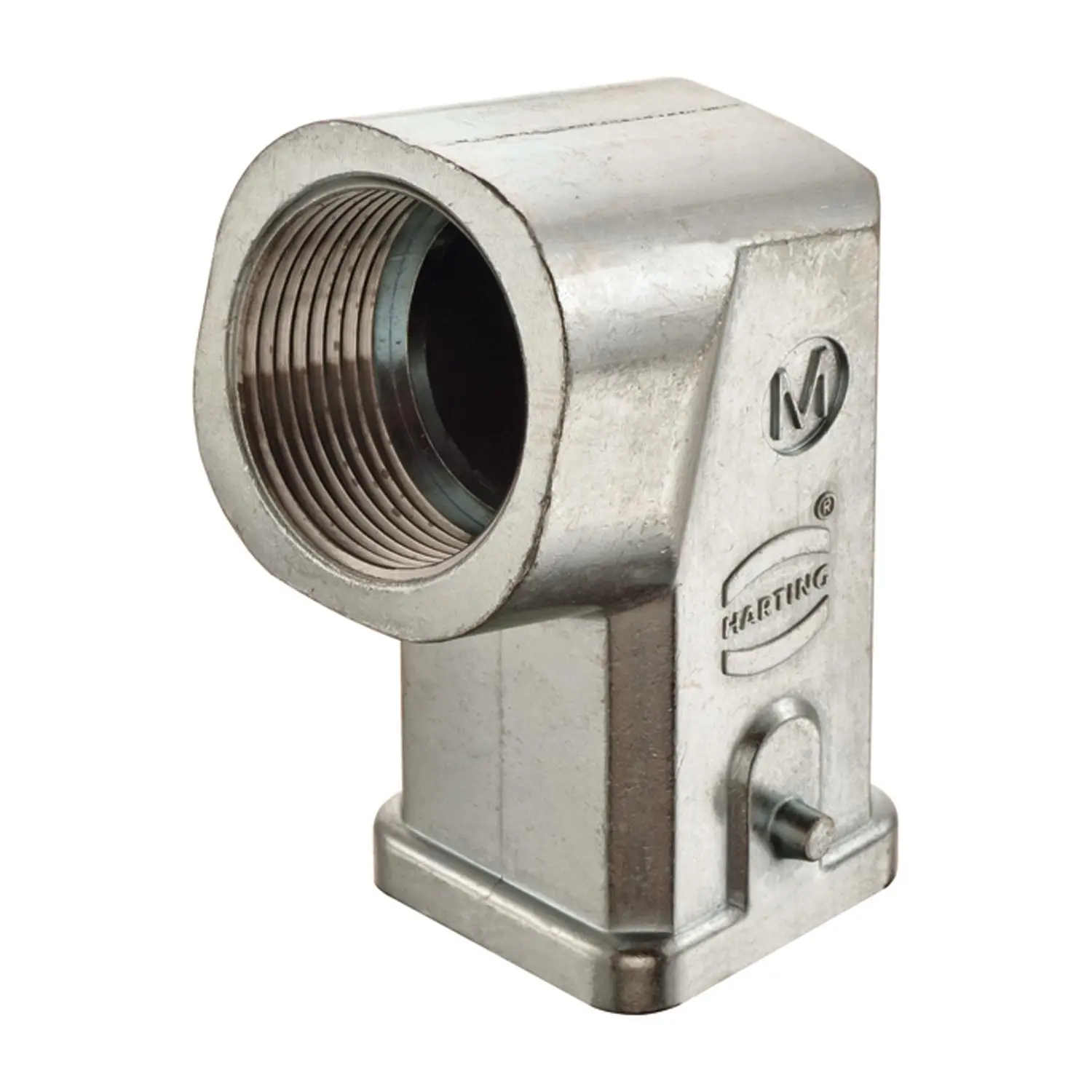 Produktfoto 1 von 19620031645 Harting Han 3A EMV Tüllengehäuse ohne eingeklebte Dichtung, 1xM25 seitlicher Kabelabgang, für 1 Bügel (am Unterteil)