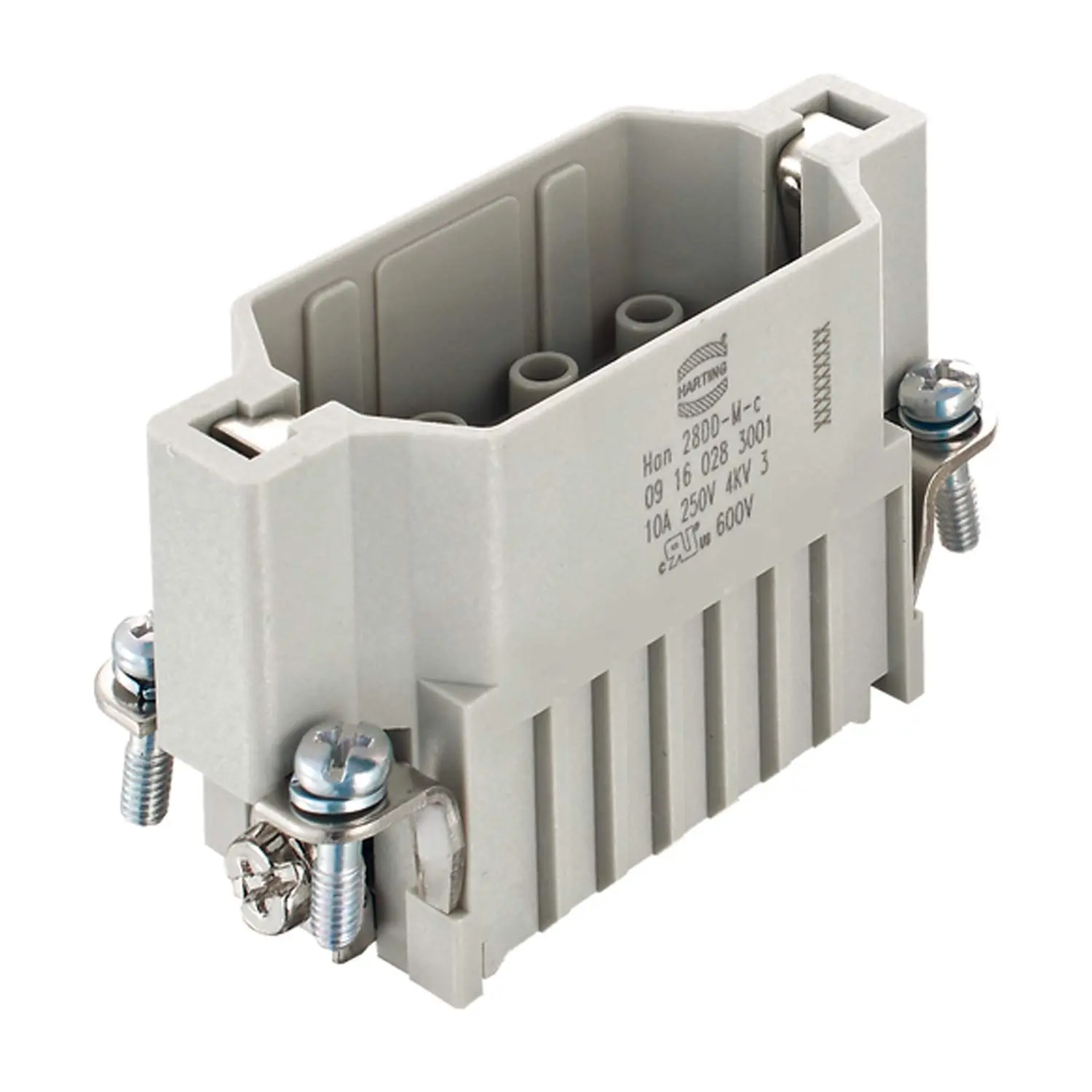 Produktfoto 1 von 09160283001 HARTING Han 28DD Stifteinsatz (M) Crimpanschluss, 28-polig+PE 250V, 10A