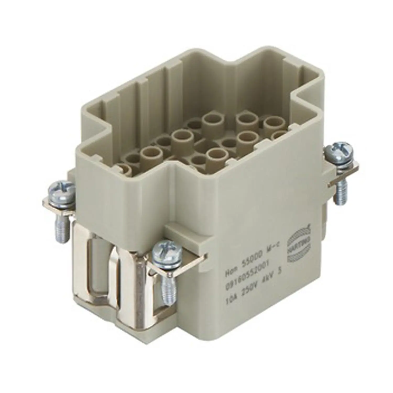 Produktfoto 1 von 09160552001 HARTING Han 55DDD Stifteinsatz (M) Crimpanschluss, 55-polig+PE 250V, 10A