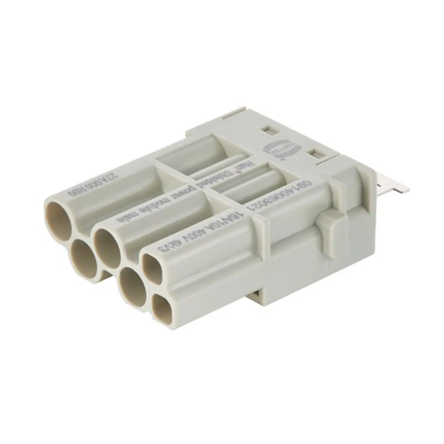 Produktfoto 1 von 09140063021 HARTING Han Shielded Modul Power Stifteinsatz (M) Crimpanschluss, 6-polig 4/2+Schirmung 400V400V - 400V Steuerkontakt, 16A/10A