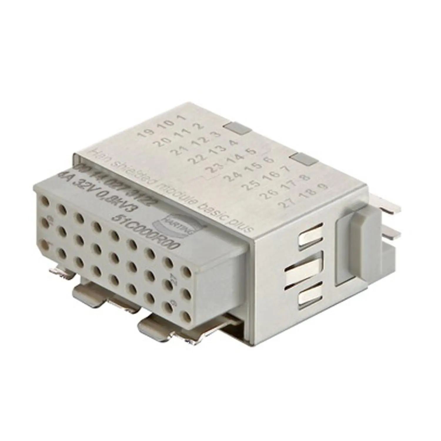 Produktfoto 1 von 09140273122 HARTING Han Shielded Modul Basic + Schirm 360 Buchseneinsatz (F) Crimpanschluss, 27-polig+Schirmung 32V, 4A