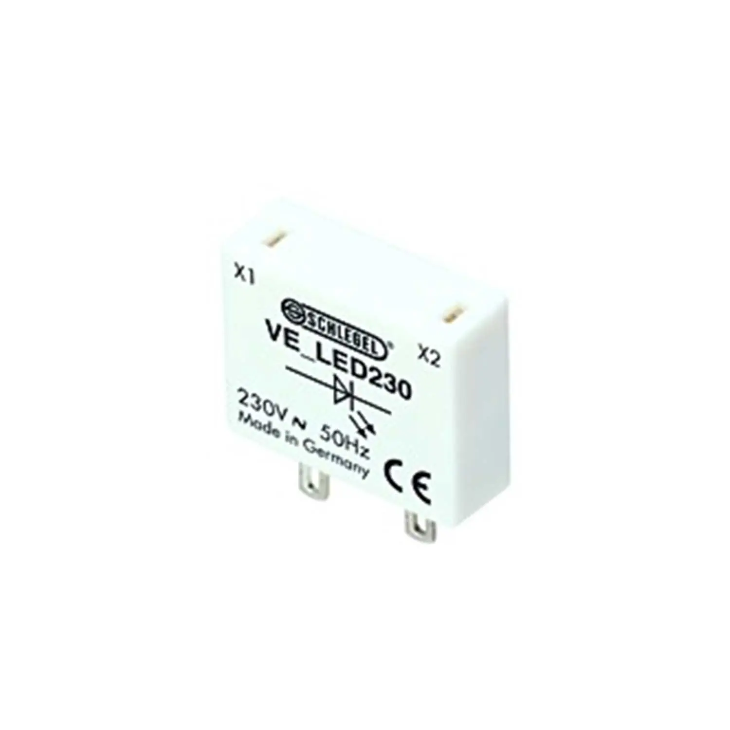 Produktfoto 1 von VE_LED230 Georg Schlegel Vorschalteinheit zum Betrieb einer LED an 230V AC Flachstecker 2,8mm x 0,8mm