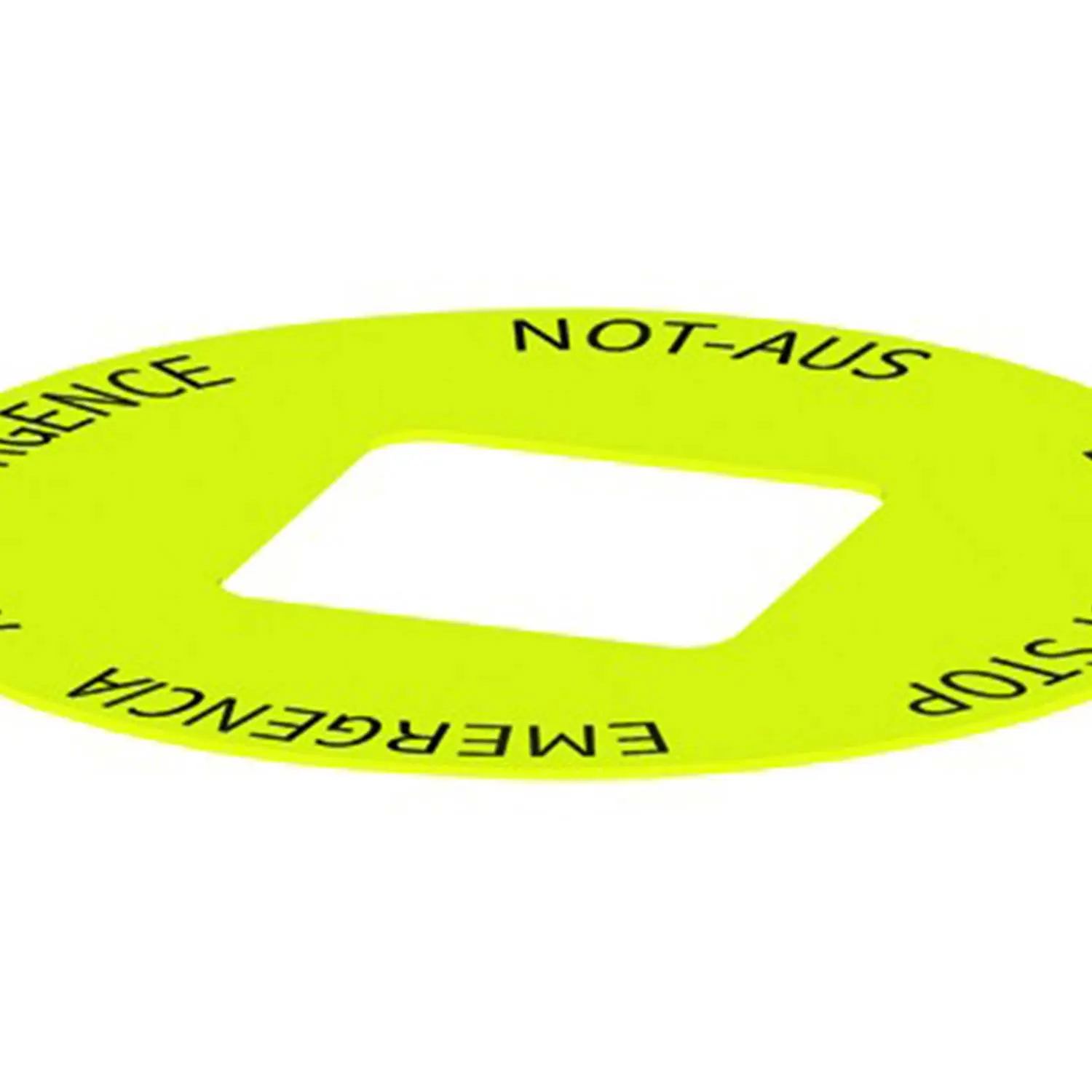 NAS_23_548 Georg Schlegel Unterlegschild 4-sprachig bedruckt für Einbauöffnung 23 x 23 mm Montageausschnitt 23,0mm x 23,0mm