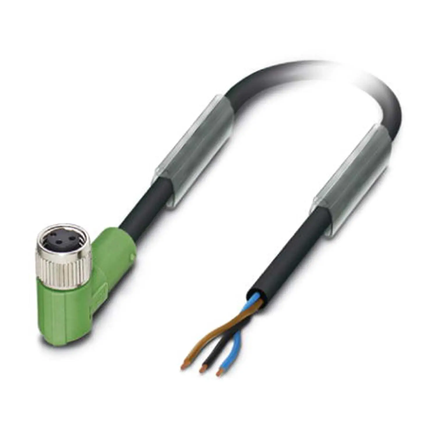 1403773 Phoenix Contact M8 Sensorleitung PVC 3-polig Buchse gewinkelt A-Kodierung, Länge 10,0 Meter tiefschwarz RAL 9005, Kabel Außendurchmesser 4,2mm