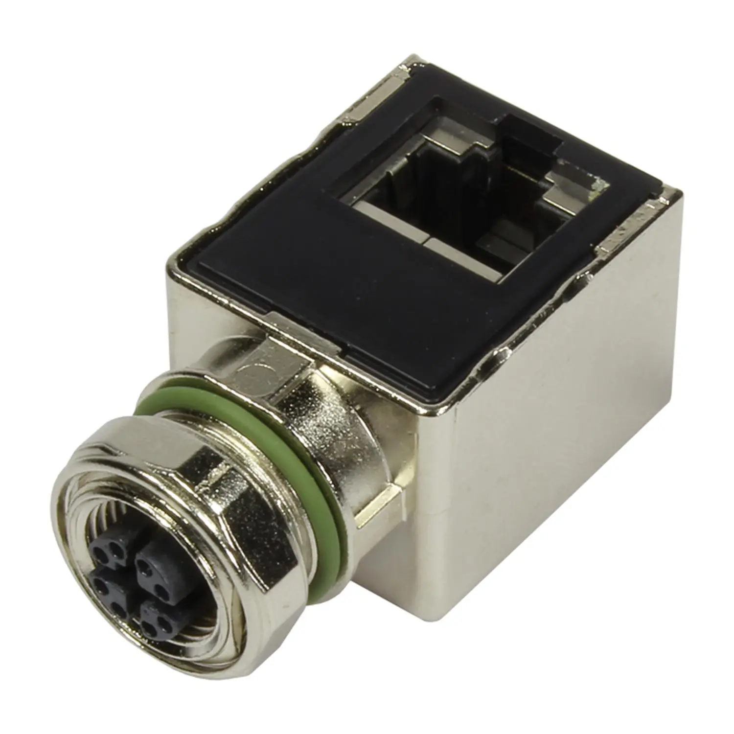 Produktfoto 1 von 21033814800 HARTING Adapter M12 RJ45 Cat 6a angled