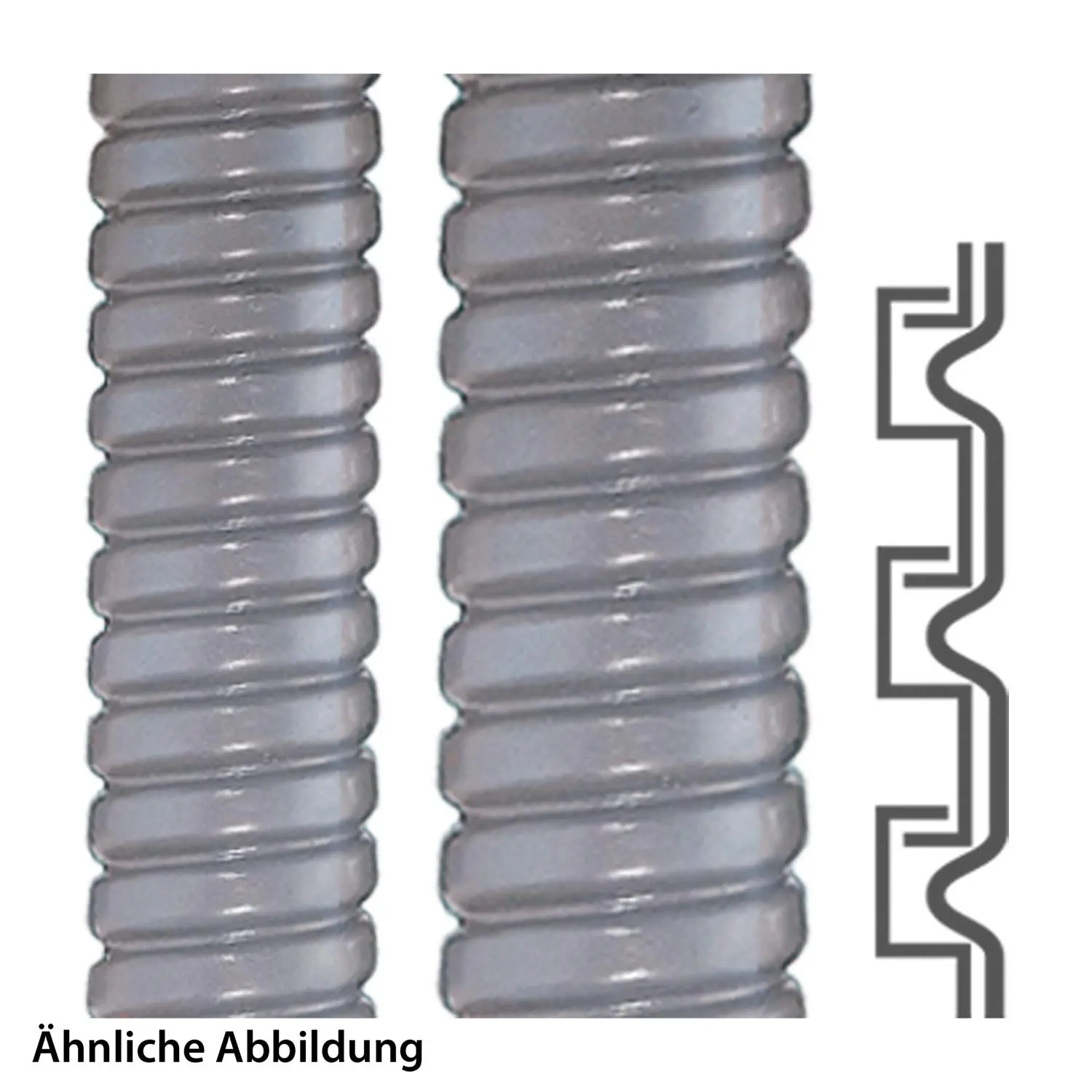 Produktfoto 1 von 12011111010 FLEXA SPR-PVC-AS, grau, AD14, 10x14mm, 10 Meter Packung