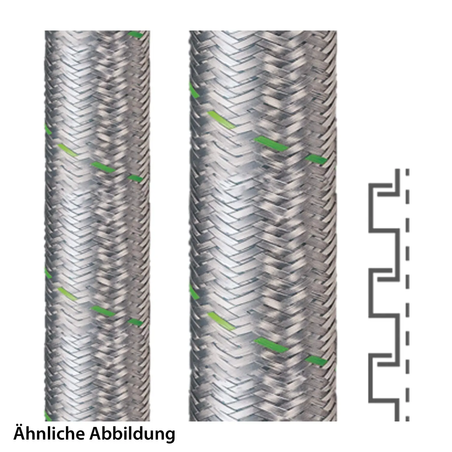 Produktfoto 1 von SPR-EDU-AS Metallschutzschlauch mit Stahldrahtgeflecht AD 45,0mm, ID 38,0mm eingehaktes Profil, Mindestbiegeradius bewegt 200,0mm
