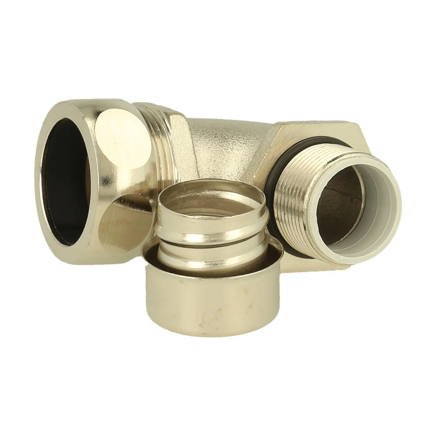 Produktfoto 1 von 15025327025 FLEXA USB-M Metallverschraubung 90 Grad Winkel Gewinde M25x1,5 für Schlauch-Außendurchmesser 27,0mm für Schlauch-Innendurchmesser 23,0mm