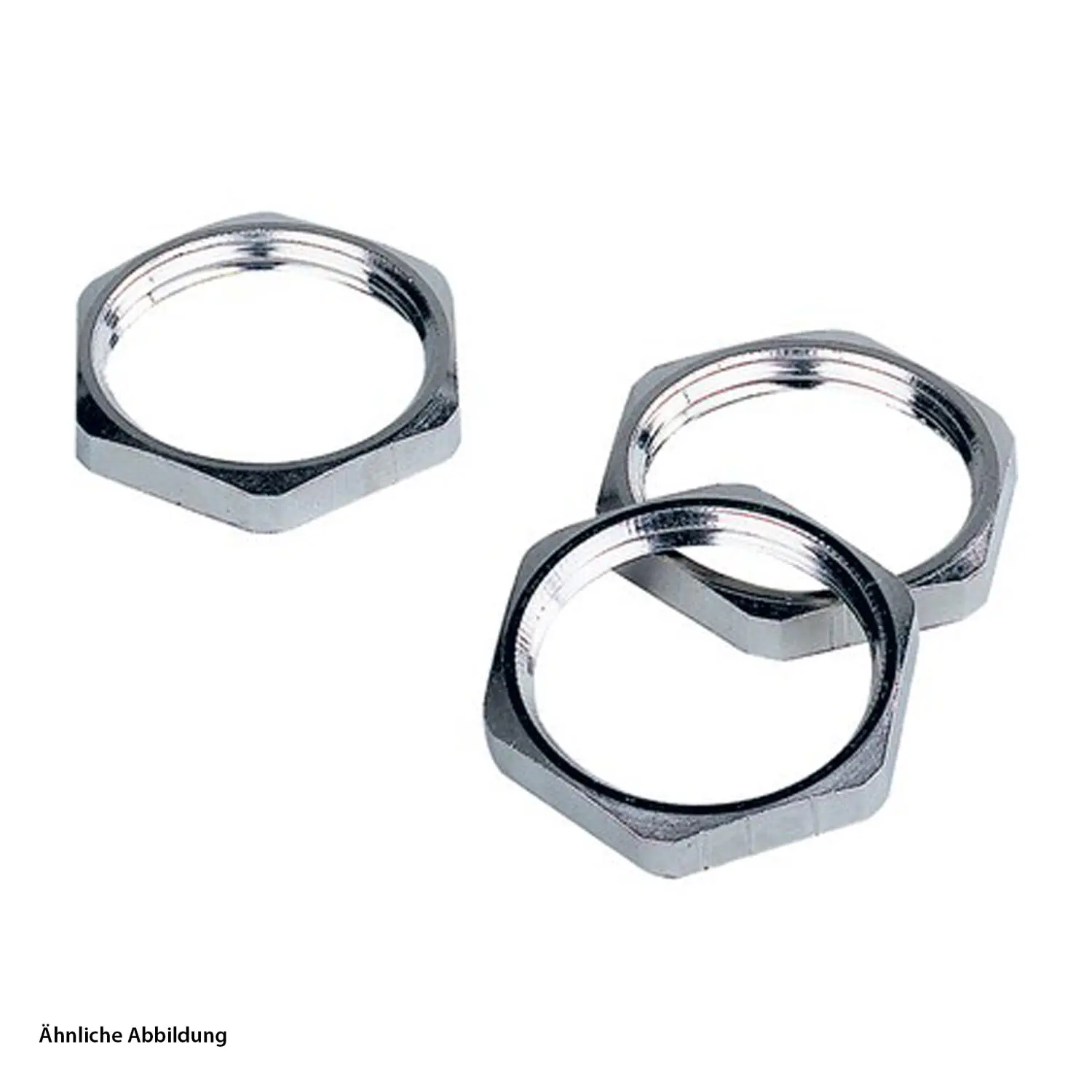 Produktfoto 1 von 52102998 LAPP Gegenmutter M6x1 GMS-M6 Sechskant Messing (CuZn) vernickelt Farbe silber