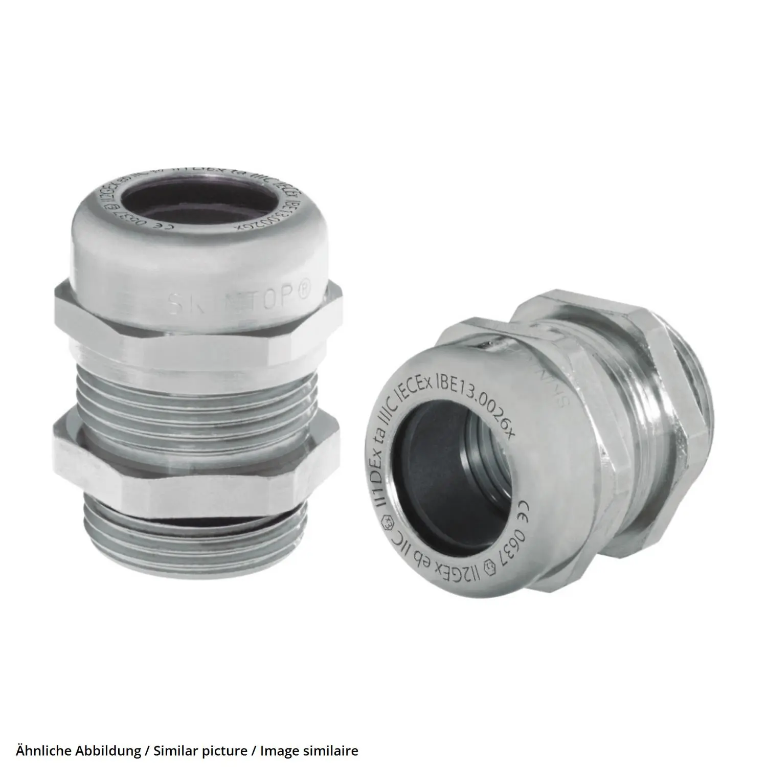 Produktfoto 1 von 53112779 LAPP ATEX-Verschraubung M63x1,5 Plus Klemmbereich Messing (CuZn) vernickelt II 2G (1,2) II 2D (21,22)