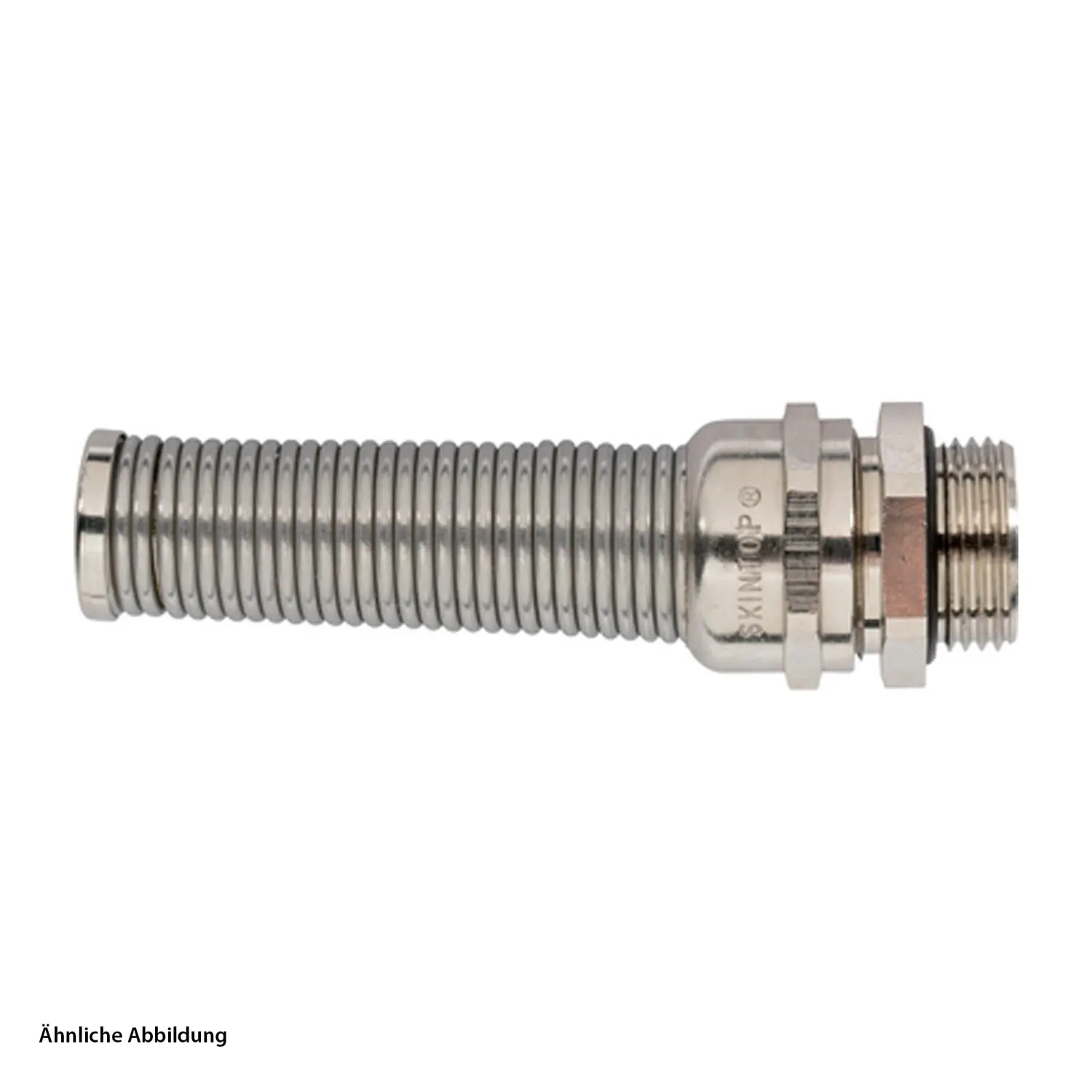Produktfoto 1 von 53806759 LAPP Verschraubung mit M-Biegeschutz M12x1,5 Messing (CuZn) vernickelt Gewindelänge 6,5mm