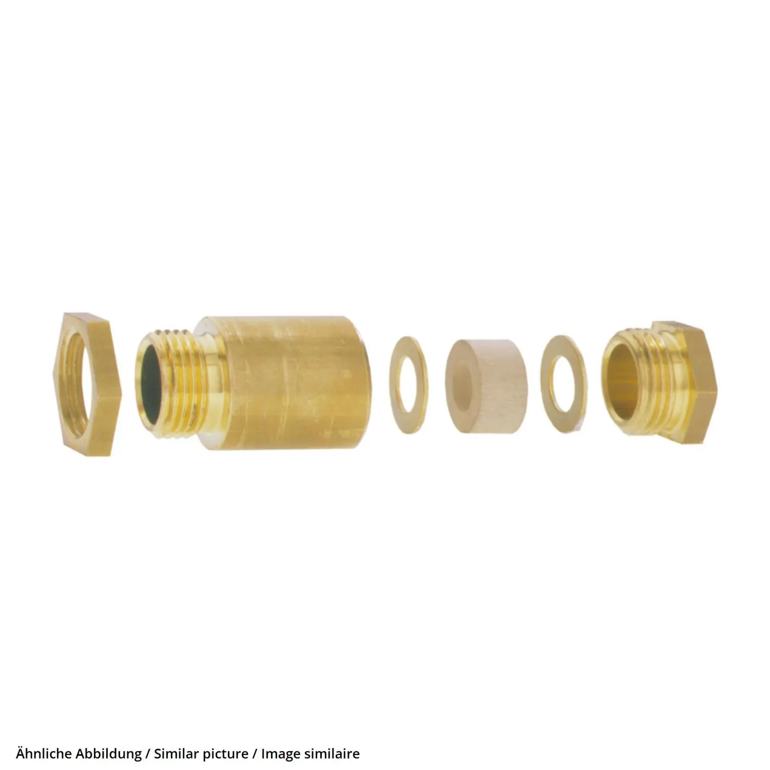 Produktfoto 1 von 52006480 LAPP Maritime Kabelverschraubungen M56x2 rund mit Dichtung/Druckscheibe Messing (CuZn) vernickelt Gewindelänge 15,0mm