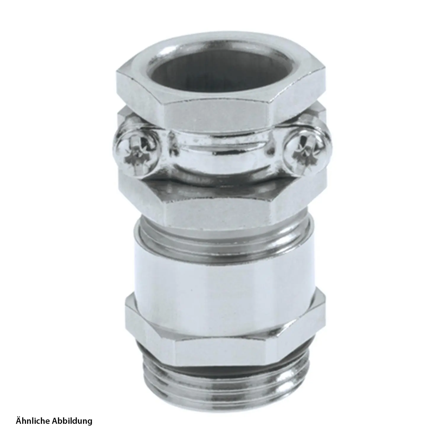 Produktfoto 1 von 52106715 LAPP Verschraubung mit externer Zugentlastung M16x1,5 lang mit Einschnittgummi Messing (CuZn) vernickelt Gewindelänge 10,0mm