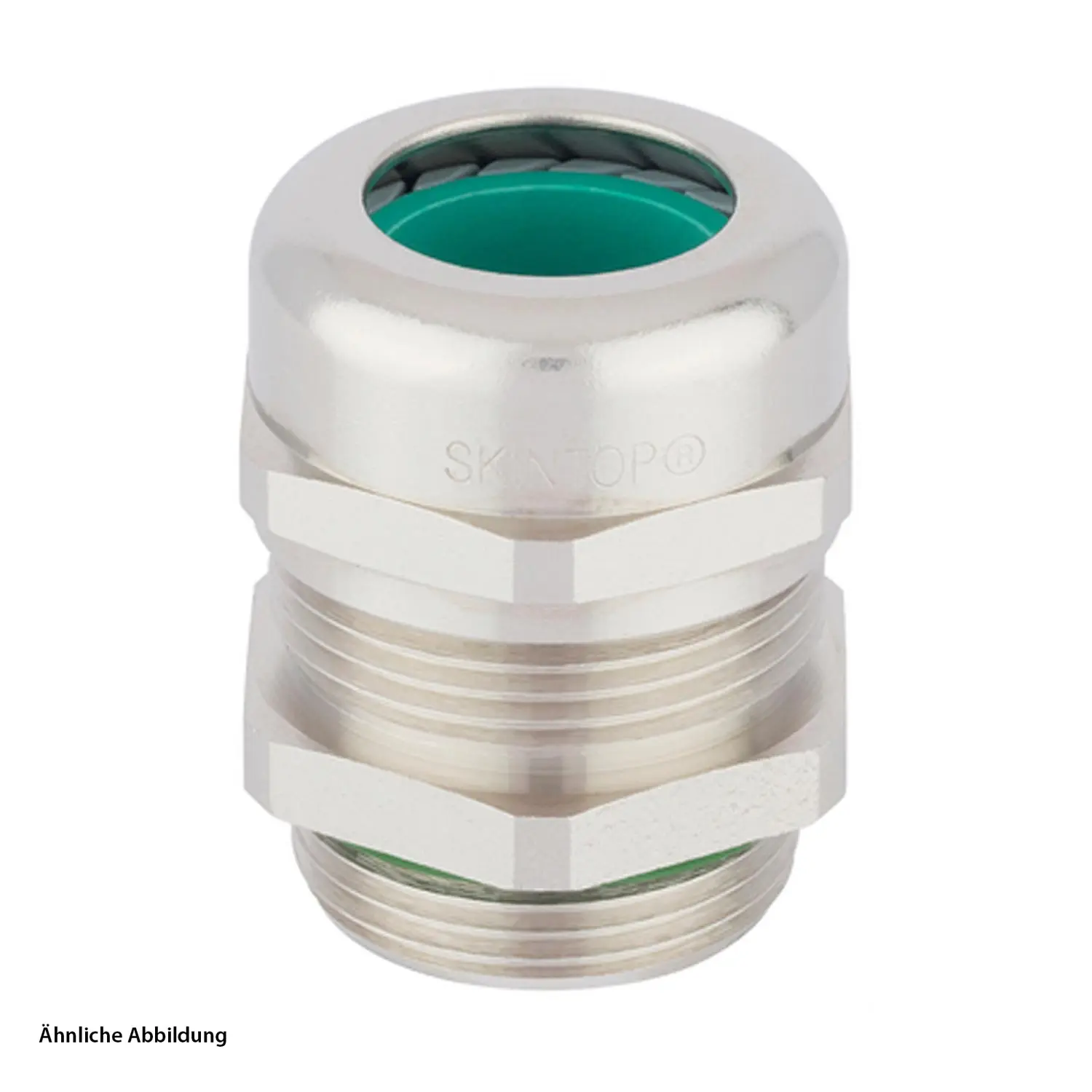 Produktfoto 1 von 53112576 LAPP Verschraubung halogenfrei M50x1,5 Messing (CuZn) vernickelt Gewindelänge 10,0mm