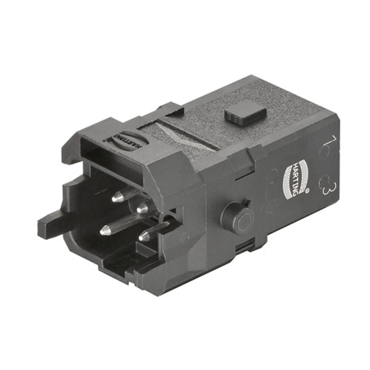 Produktfoto 1 von 09100032601 HARTING Han 1A Kompaktsteckverbinder Stifteinsatz (M) Schraubanschluss, 3-polig+PE 400V/230V, 10A