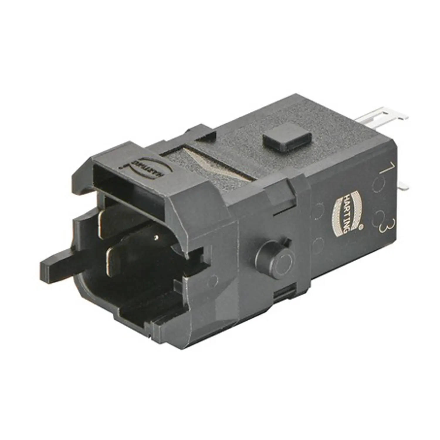 Produktfoto 1 von 09100033001 HARTING Han 1A Kompaktsteckverbinder Stifteinsatz (M) Crimpanschluss, 3-polig+PE 400V, 10A