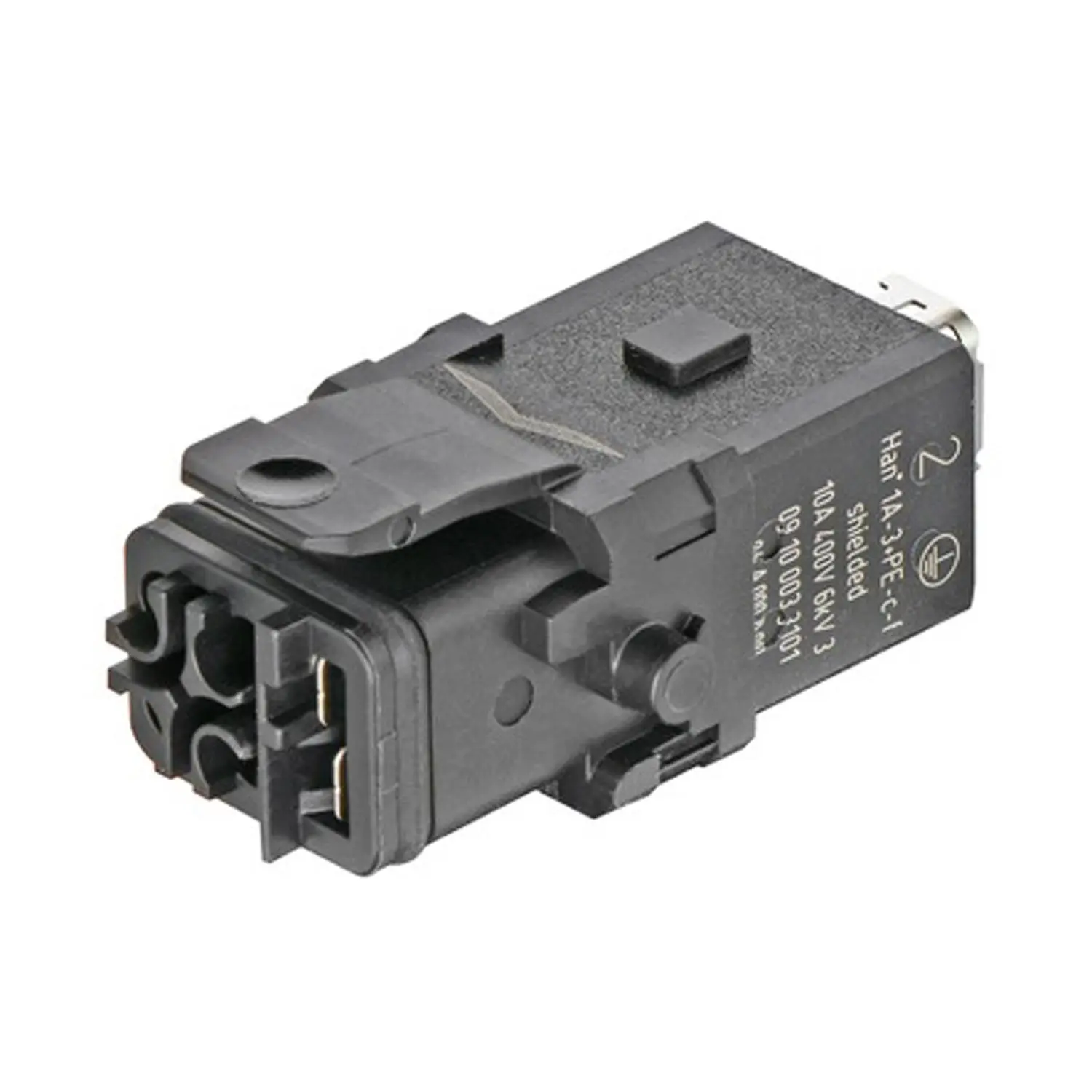Produktfoto 1 von 09100033101 HARTING Han 1A Kompaktsteckverbinder Buchseneinsatz (F) Crimpanschluss, 3-polig+PE 400V, 10A