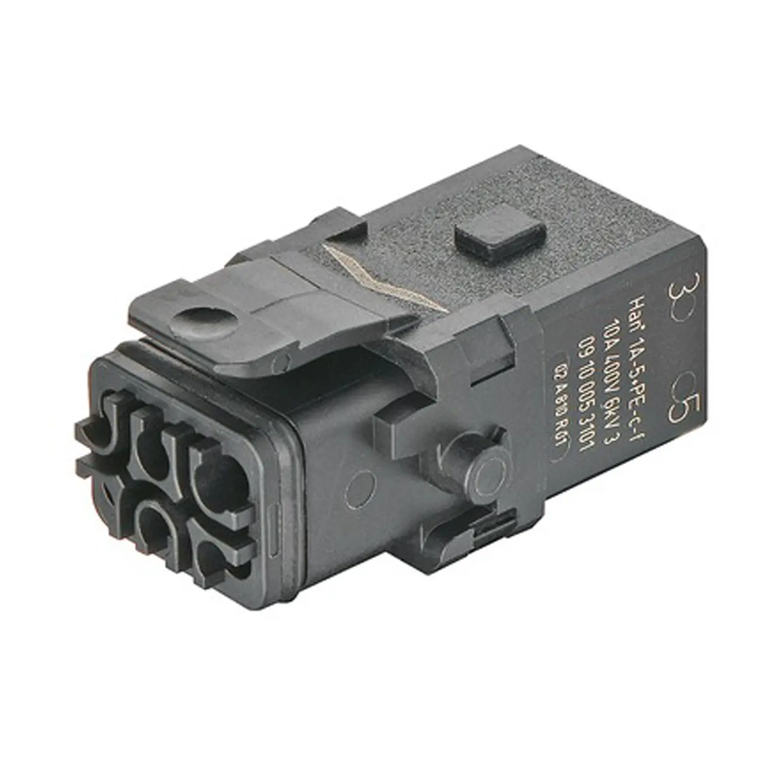 Produktfoto 1 von 09100053101 HARTING Han 1A Kompaktsteckverbinder Buchseneinsatz (F) Crimpanschluss, 5-polig+PE 400V, 10A