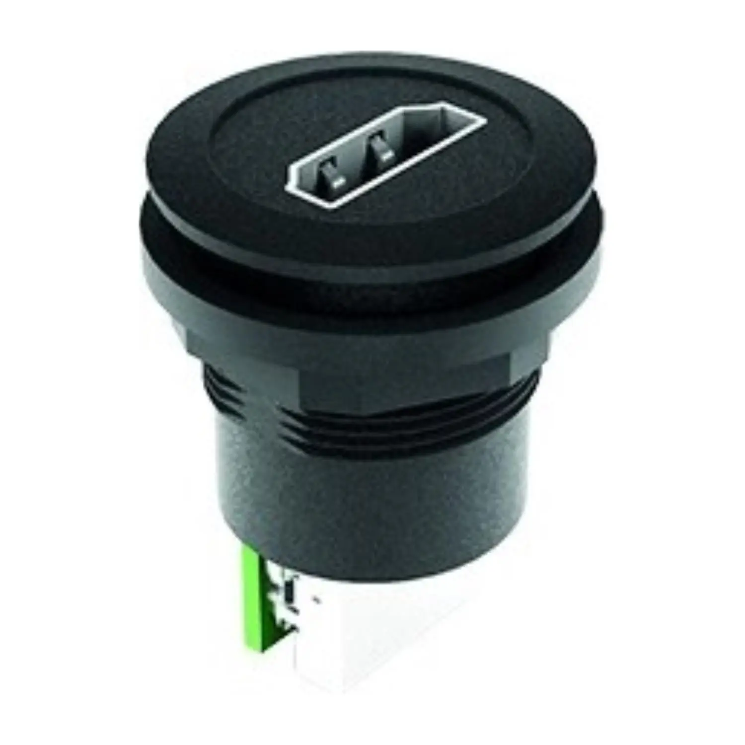 Produktfoto 1 von RRJ_HDMI_STB_SW Georg Schlegel HDMI-Buchse, schwarz rund, RONTRON-R-JUWEL Bauform Seite 1: HDMI-Buchse