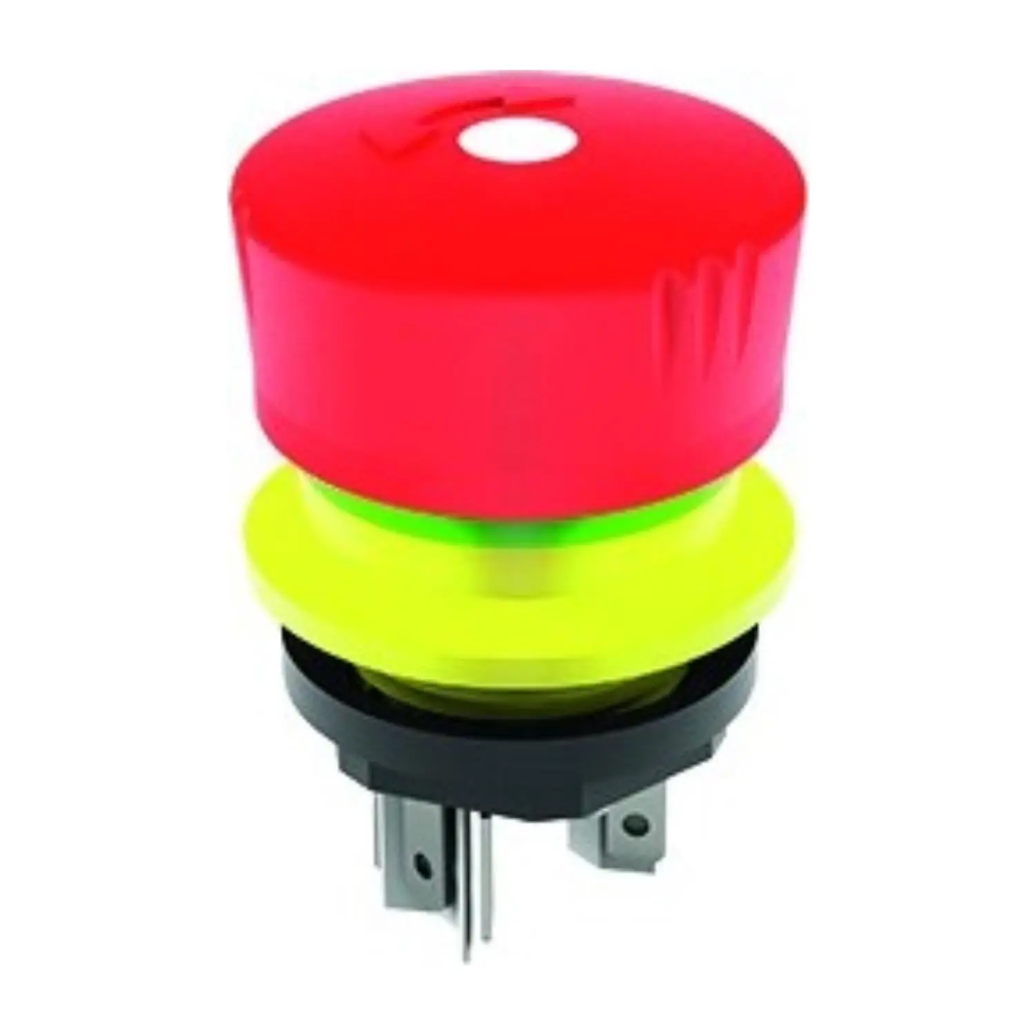 YVLOO_AU Georg Schlegel Not-Aus-Schalter / Not-Halt-Taster, 2Ö beleuchtbar, rund, mYnitron Flachstecker 2,8mm x 0,5mm