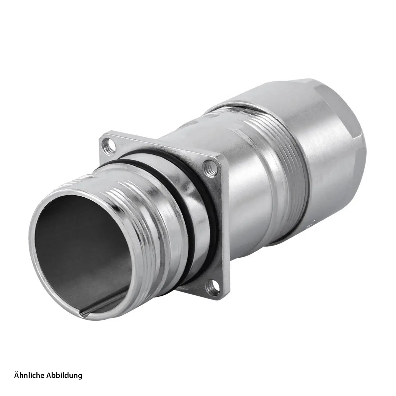 Produktfoto 1 von 7476400000 HUMMEL M23 Signal Wanddurchführung Kupplung gerade Hinterwand, Kabelabgang gerade, Klemmbereich 3,0mm - 7,0mm Farbe silber