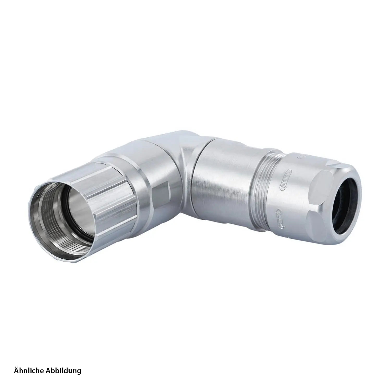 Produktfoto 1 von 7576500000 HUMMEL M23 Leistung Kabelsteckverbinder gewinkelt drehbar Klemmbereich 7,0mm - 12,0mm Farbe silber