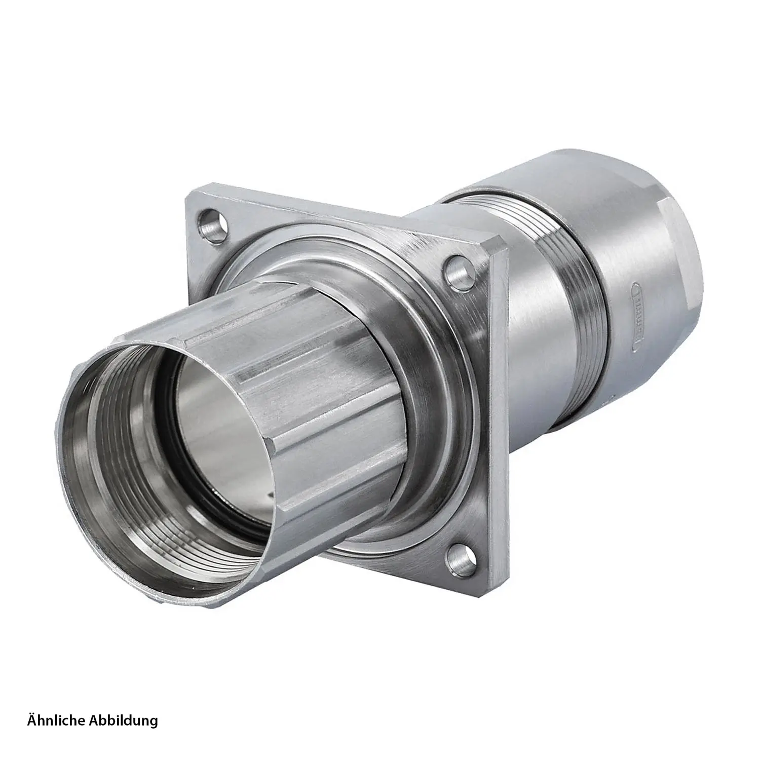 Produktfoto 1 von 7681500000 HUMMEL M23 Leistung Wanddurchführung gerade Vorder- oder Hinterwand, Klemmbereich 7,0mm - 12,0mm Farbe silber