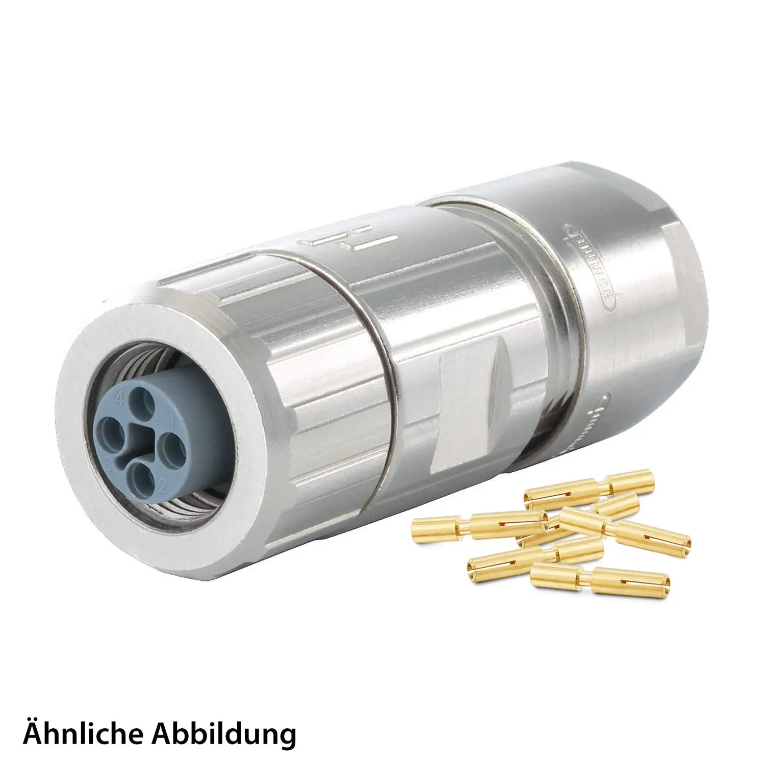 Produktfoto 1 von 799910029K HUMMEL SET inkl. Kontakte M12 Power Kabelsteckverbinder, Schraubeinsatz gerade T-kodiert Polzahl 4-pol., Buchse Kabelabgang gerade, Klemmbereich 3,0mm - 6,0mm