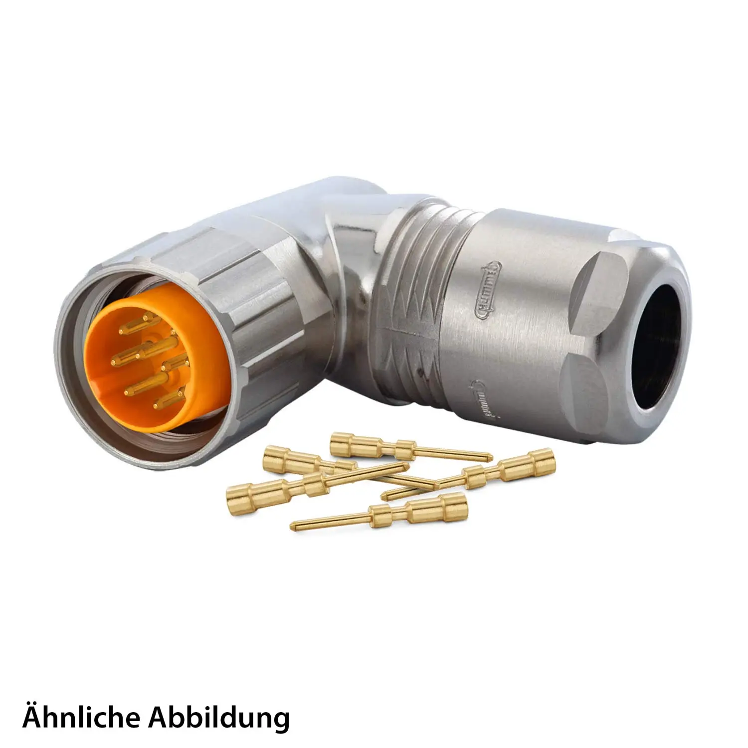 Produktfoto 1 von 799910541K HUMMEL SET inkl. Kontakte M16 Kabelsteckverbinder, Crimpeinsatz gewinkelt Polzahl 6+PE, Stift orientierbar Kabelabgang seitlich, Klemmbereich 3,0mm - 6,0mm