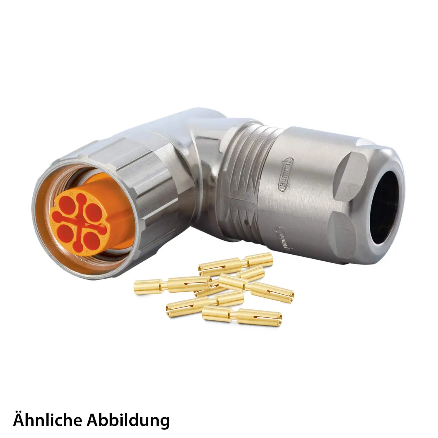 Produktfoto 1 von 799910596K HUMMEL SET inkl. Kontakte M16 Kabelsteckverbinder, Crimpeinsatz gewinkelt Polzahl 6+PE, Buchse orientierbar Kabelabgang seitlich, Klemmbereich 8,0mm - 11,0mm