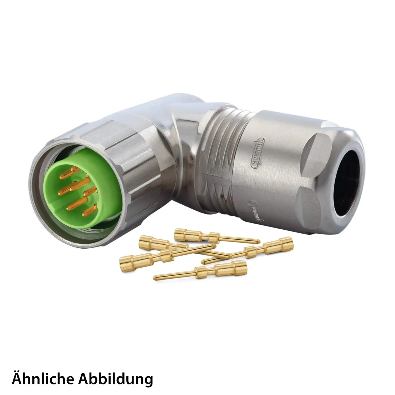 Produktfoto 1 von 799910599K HUMMEL SET inkl. Kontakte M16 Kabelsteckverbinder, Crimpeinsatz gewinkelt Polzahl 10-pol., Stift orientierbar Kabelabgang seitlich, Klemmbereich 8,0mm - 11,0mm