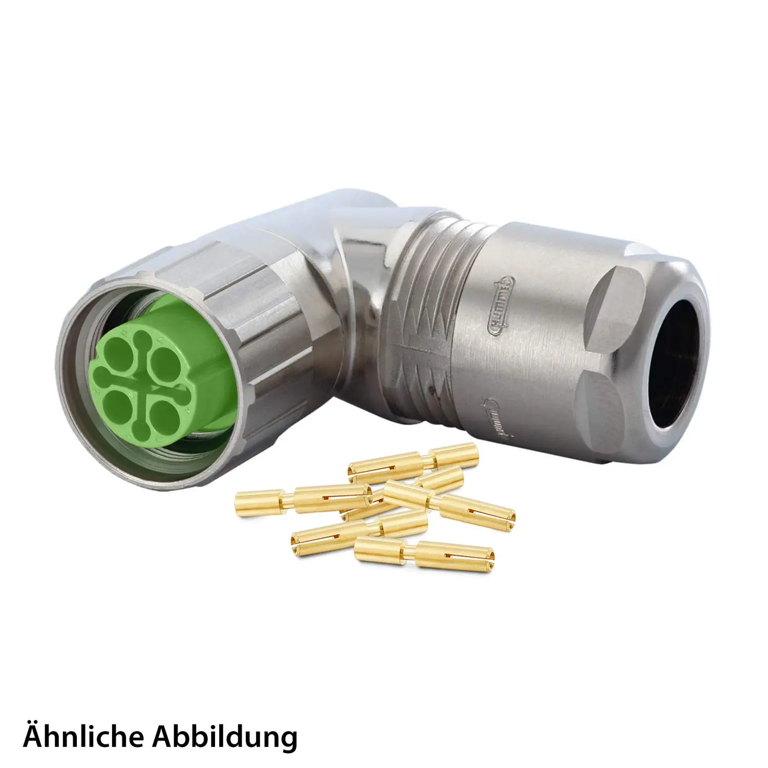 Produktfoto 1 von 799910573K HUMMEL SET inkl. Kontakte M16 Kabelsteckverbinder, Crimpeinsatz gewinkelt Polzahl 10-pol., Buchse orientierbar Kabelabgang seitlich, Klemmbereich 5,0mm - 9,0mm
