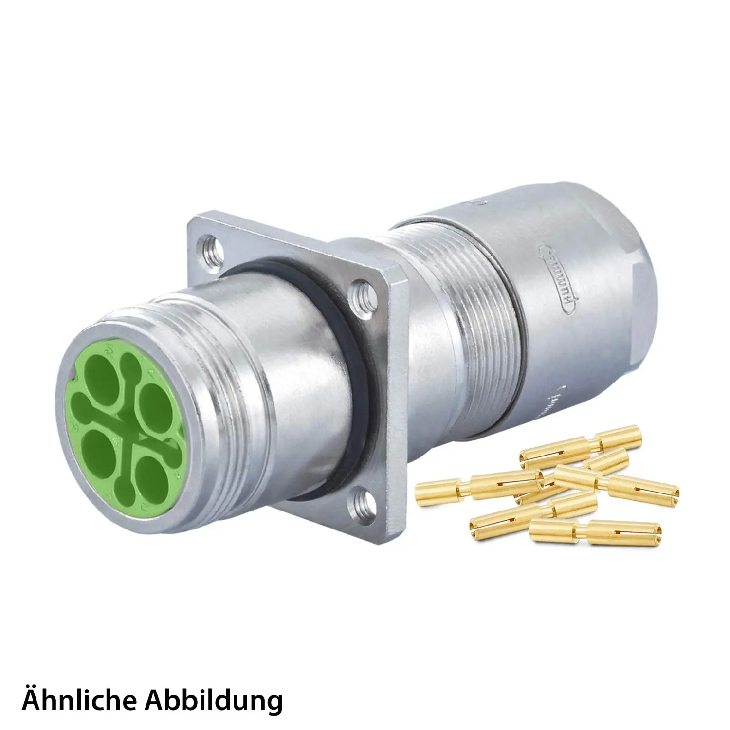 Produktfoto 1 von 799910681K HUMMEL SET inkl. Kontakte M16 Wanddurchführung Kupplung, Crimpein. gerade Polzahl 10-pol., Buchse Hinterwand, Kabelabgang gerade, Klemmbereich 2,0mm - 7,0mm