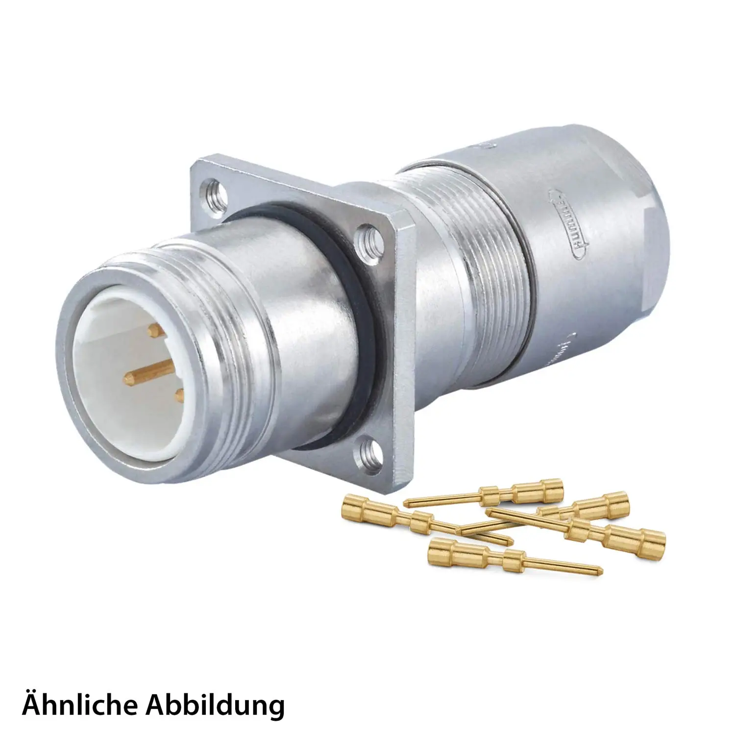 799910691K HUMMEL SET inkl. Kontakte M16 Wanddurchführung Kupplung, Crimpein. gerade Polzahl 3-pol., Stift Hinterwand, Kabelabgang gerade, Klemmbereich 5,0mm - 9,0mm