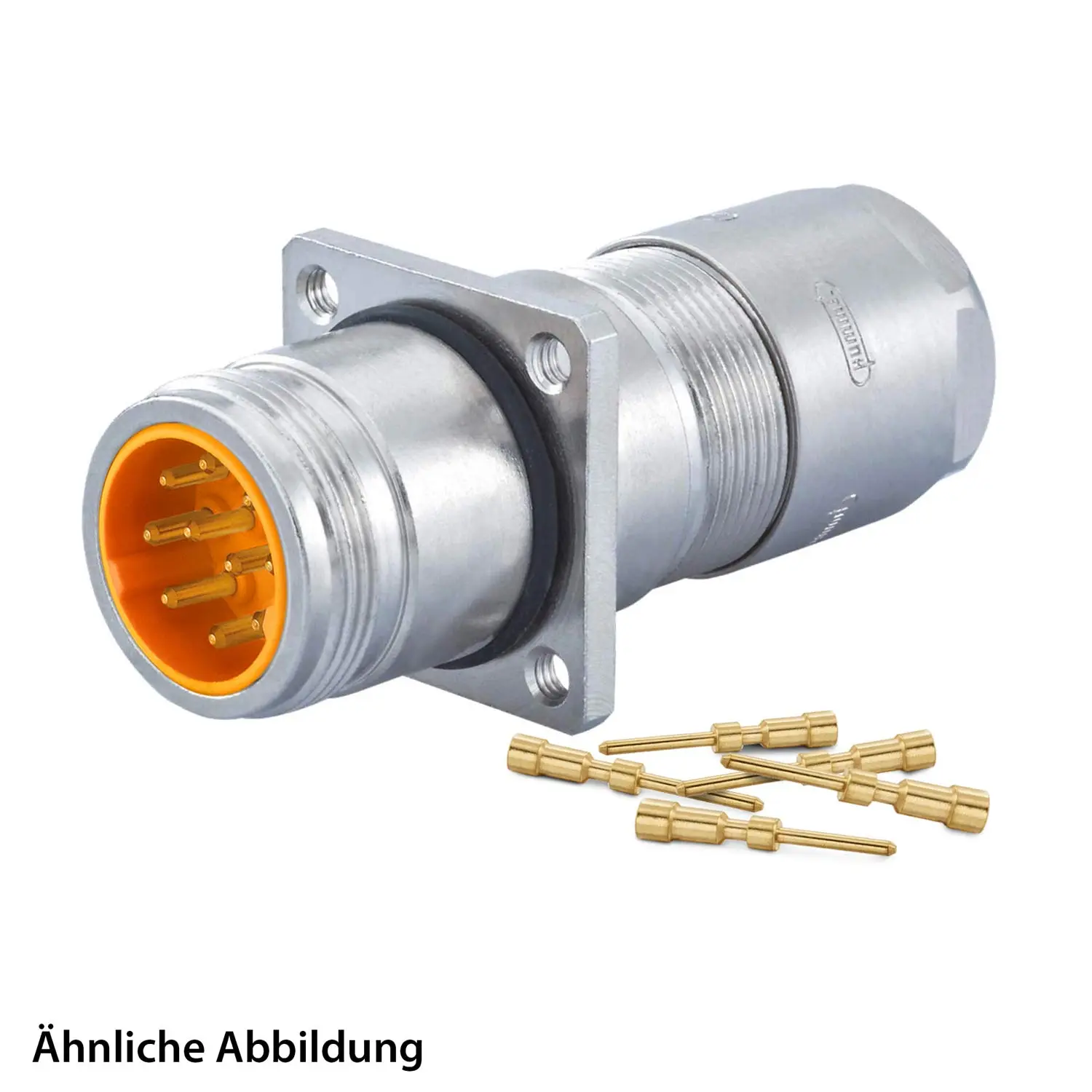 Produktfoto 1 von 799910703K HUMMEL SET inkl. Kontakte M16 Wanddurchführung Kupplung, Crimpein. gerade Polzahl 6+PE, Stift Hinterwand, Kabelabgang gerade, Klemmbereich 5,0mm - 9,0mm